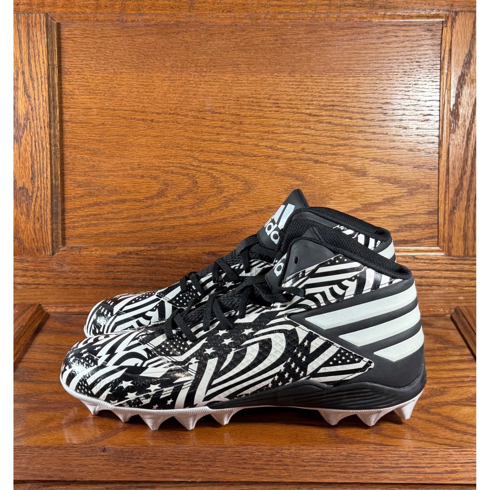 Adidas Freak Mid Football Cleats Mens 11.5 Black White Stars Stripes Q16091 - Picture 2 of 8